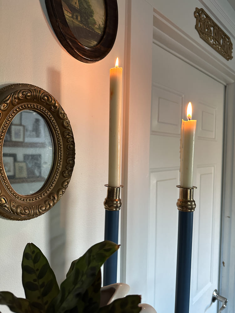 close up look of candle holder