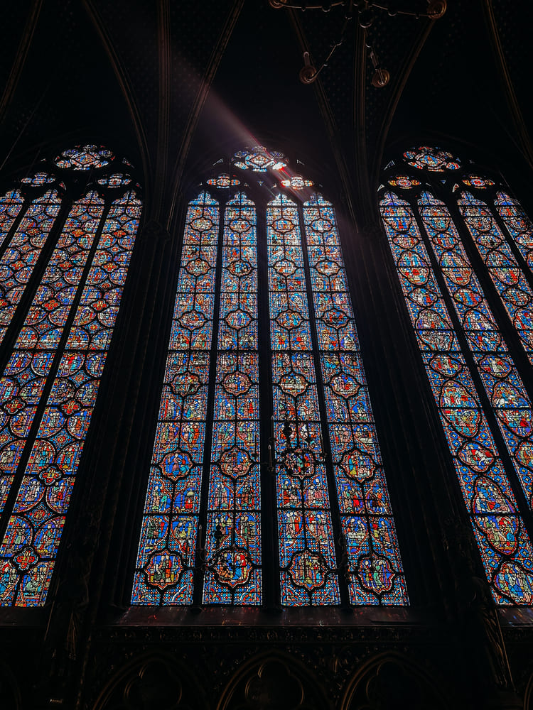 stunning painted window in Sainte Chapelle